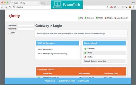 10.0.0.0.1 piso wifi portal login|10 0 0 1 xfinity admin.
